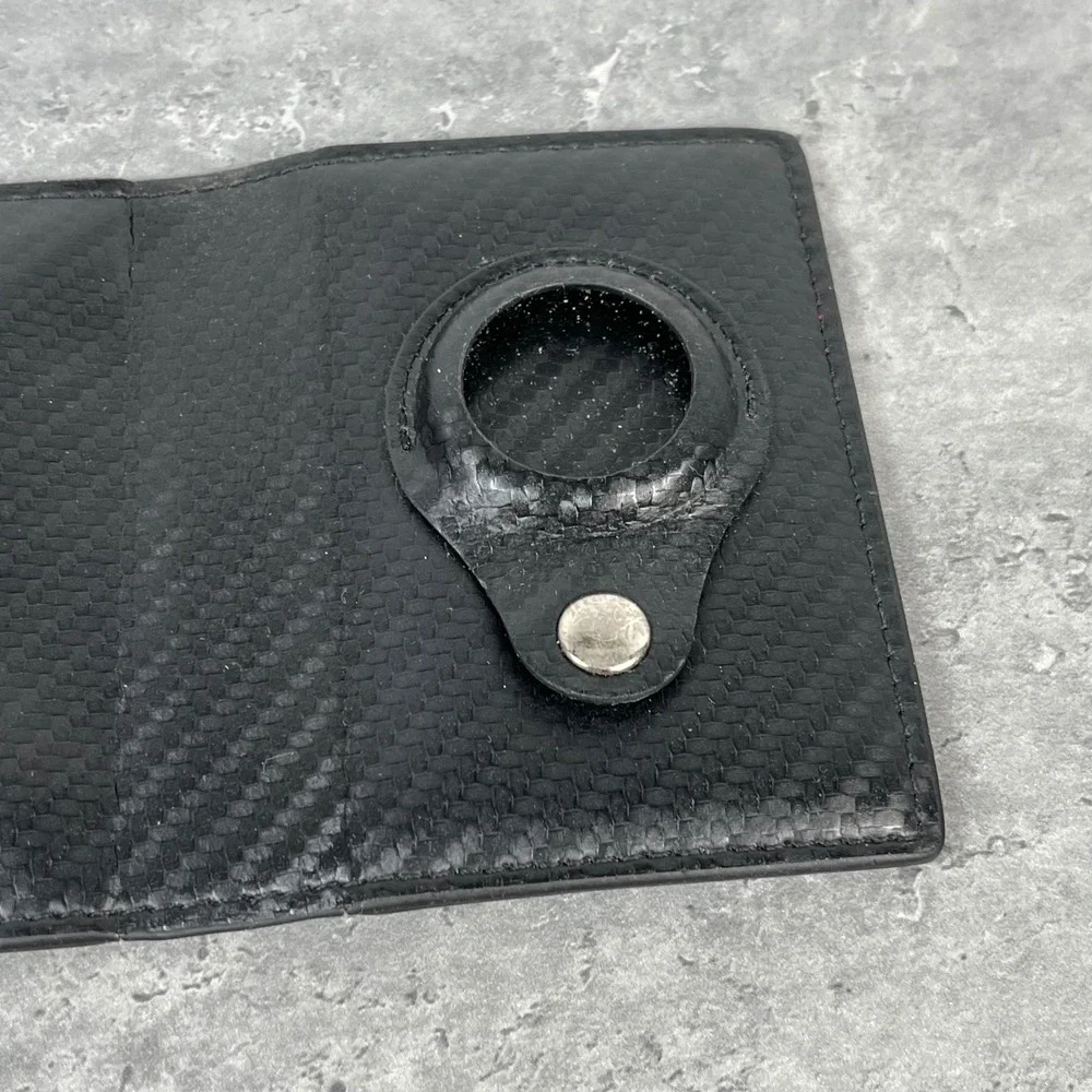 CHIGLN Mens Black Carbon Fiber RFID Blocking Wallet with AirTag‎ Holder